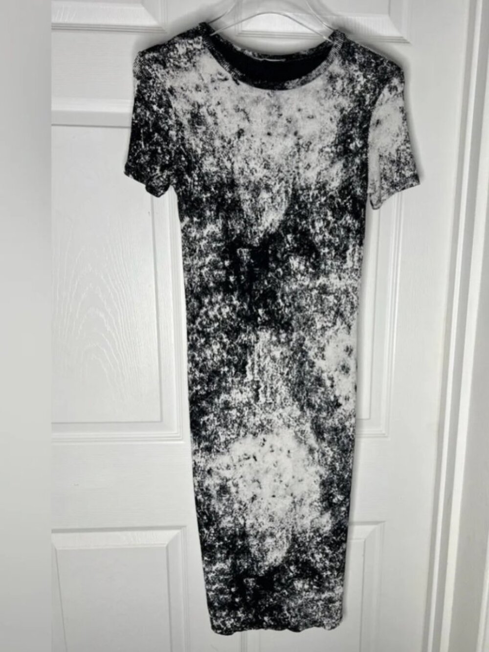 ZARA Ribbed Dress Speckled Paint Print Sz S